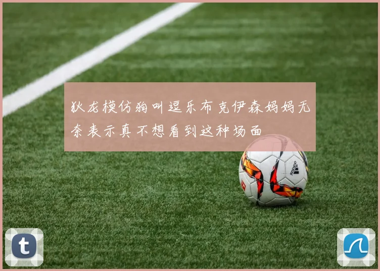 狄龙模仿狗叫逗乐布克伊森妈妈无奈表示真不想看到这种场面